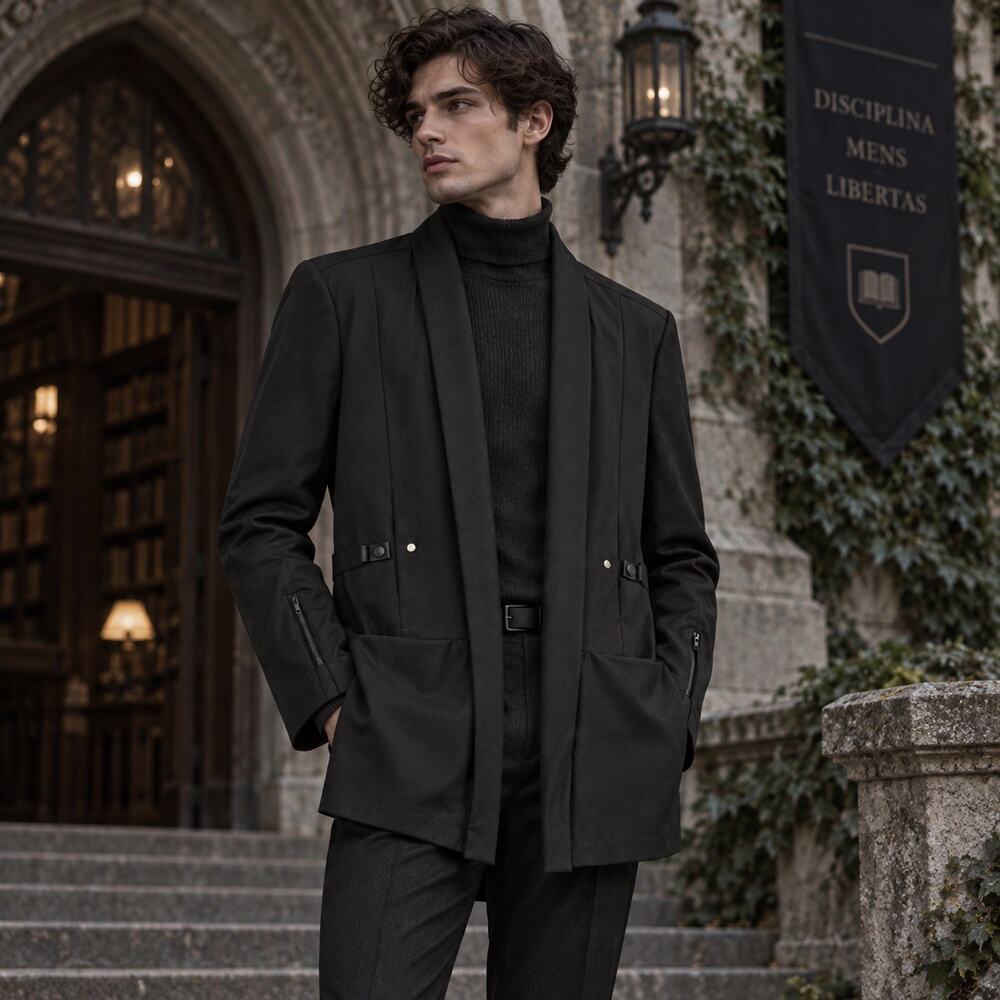 Reindee Lusion Black Utility Blazer Jacket S Avant Garde Dark Academia Techwear